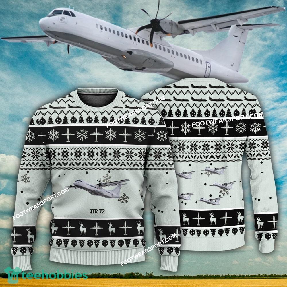 Aircraft Design ATR 72 Ugly Christmas 3D Sweater Gift Veteran