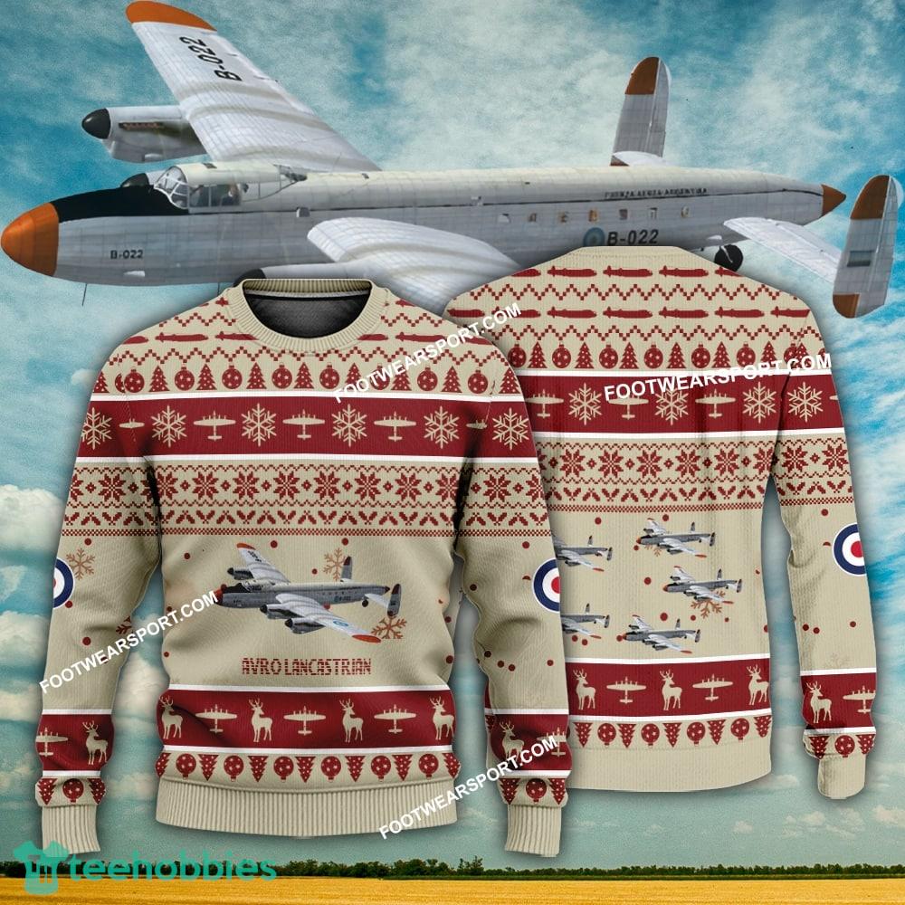 Aircraft Design Avro Lancastrian Ugly Christmas 3D Sweater Gift Veteran