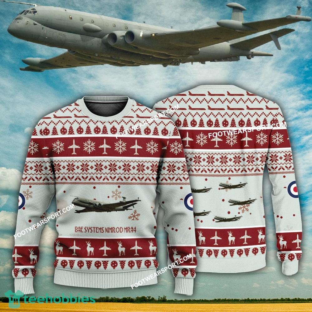 Aircraft Design BAE Systems Nimrod MRA4 Ugly Christmas 3D Sweater Gift Veteran
