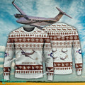Aircraft Design Beechcraft King Air Ugly Christmas US Army 3D Sweater Gift Veteran