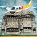Aircraft Design Beechcraft Sport Ugly Christmas 3D Sweater Gift Veteran