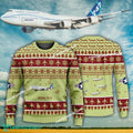 Aircraft Design Boeing 747-8 Ugly Christmas 3D Sweater Gift Veteran