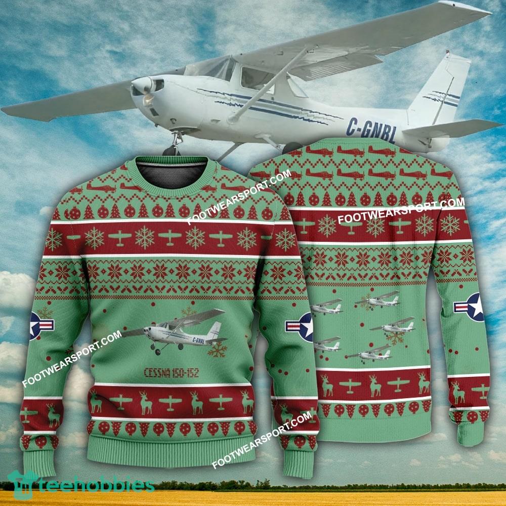 Aircraft Design Cessna 150-152 Ugly Christmas 3D Sweater Gift Veteran