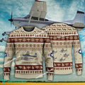 Aircraft Design Cessna 185 Skywagon Ugly Christmas 3D Sweater Gift Veteran