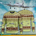 Aircraft Design Cessna 421 Ugly Christmas 3D Sweater Gift Veteran