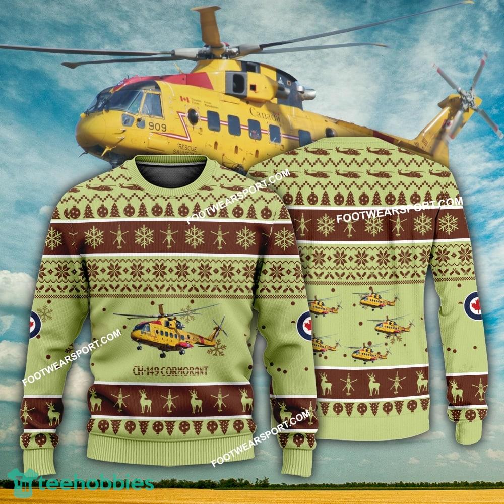 Aircraft Design CH-149 Cormorant CH149 Ugly Christmas 3D Sweater Gift Veteran