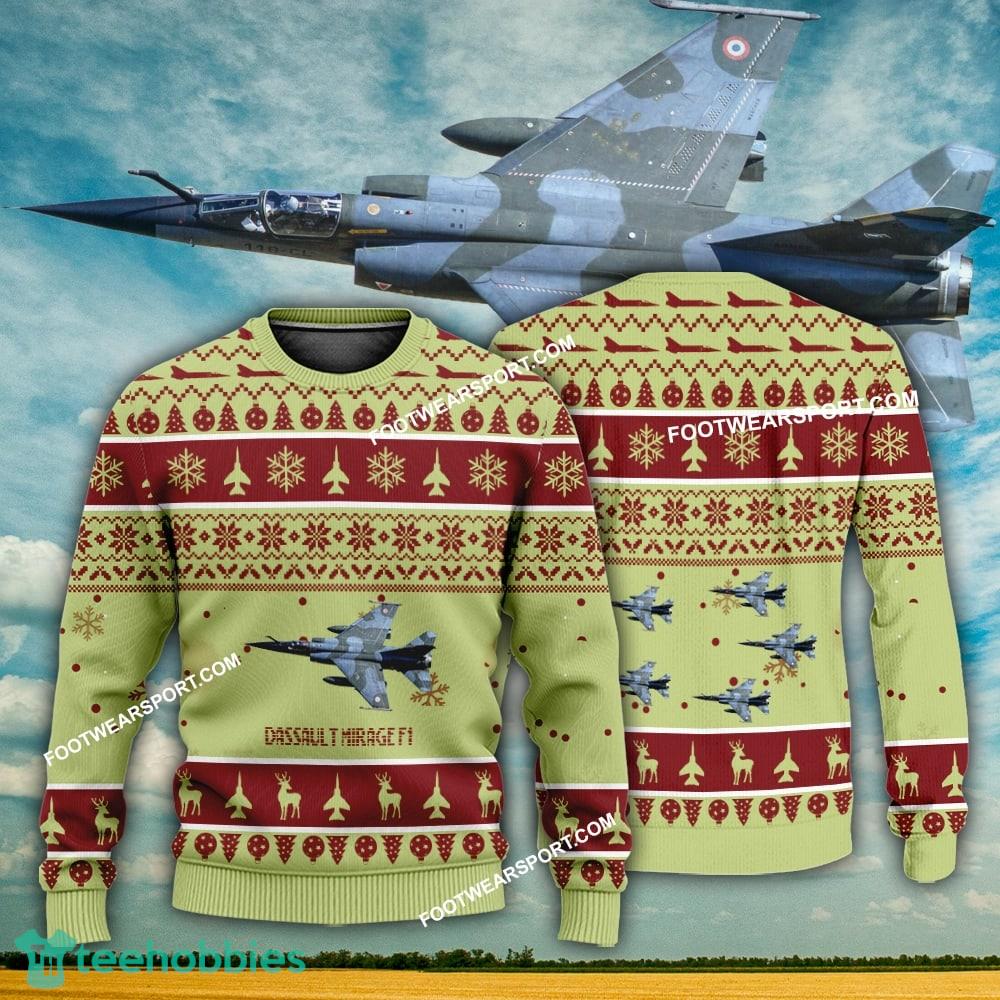 Aircraft Design Dassault Mirage F1 Ugly Christmas 3D Sweater Gift Veteran