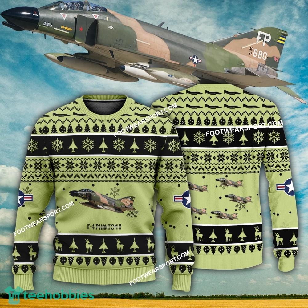 Aircraft Design F-4 Phantom II F4 Ugly Christmas US Air Force 3D Sweater Gift Veteran