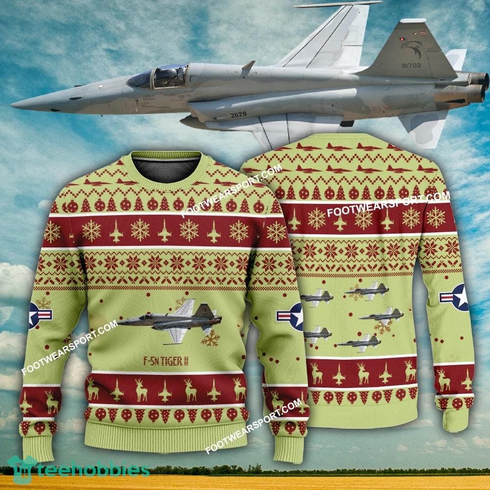 Aircraft Design F-5N Tiger II F5N Ugly Christmas US Navy 3D Sweater Gift Veteran