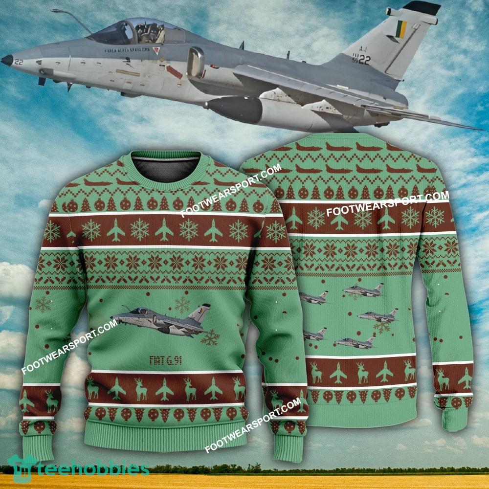 Aircraft Design Fiat G.91 Ugly Christmas 3D Sweater Gift Veteran