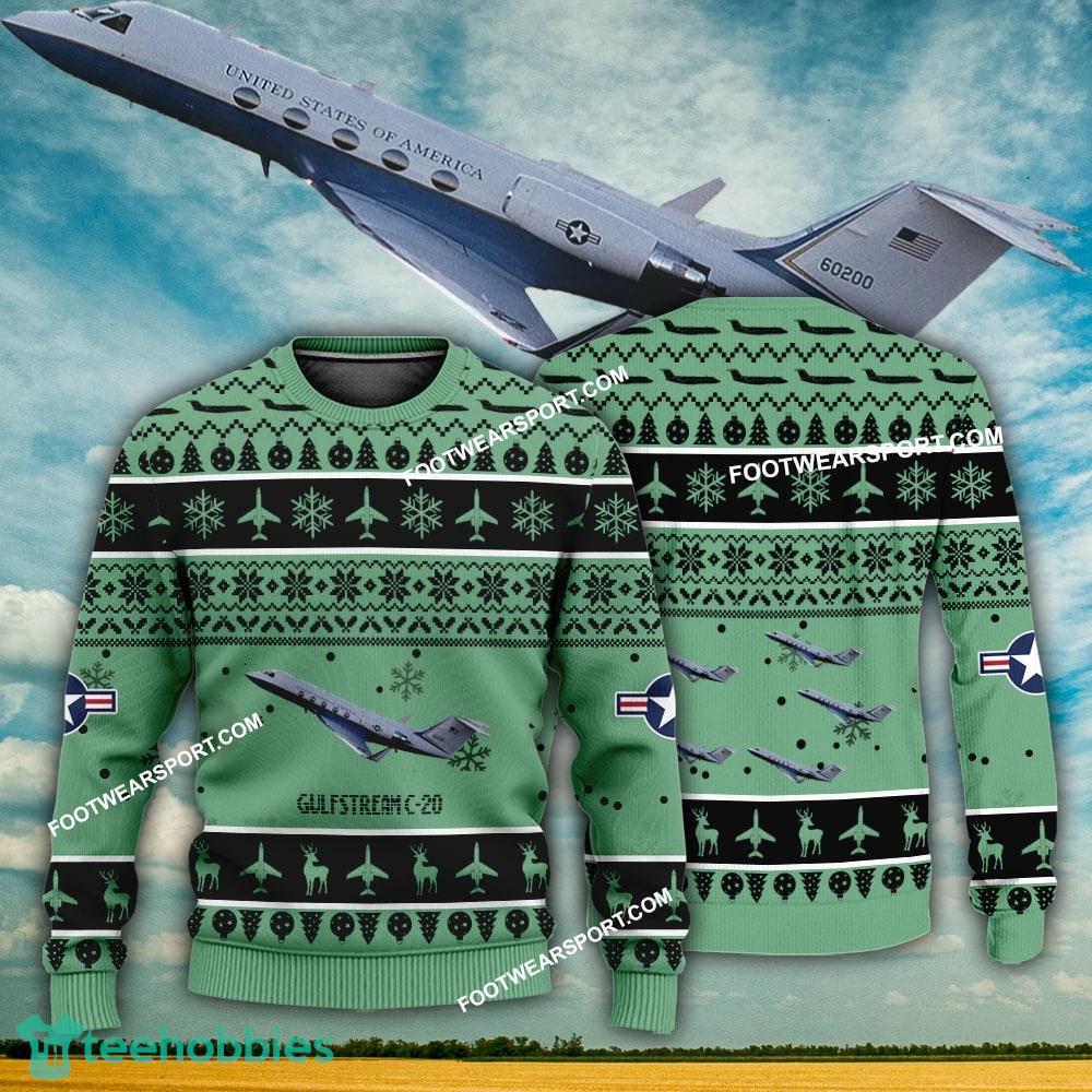 Aircraft Design Gulfstream C-20 C20 Ugly Christmas 3D Sweater Gift Veteran