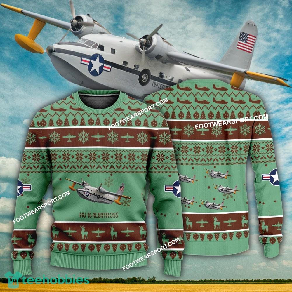 Aircraft Design HU-16 Albatross HU16 Ugly Christmas US Air Force 3D Sweater Gift Veteran