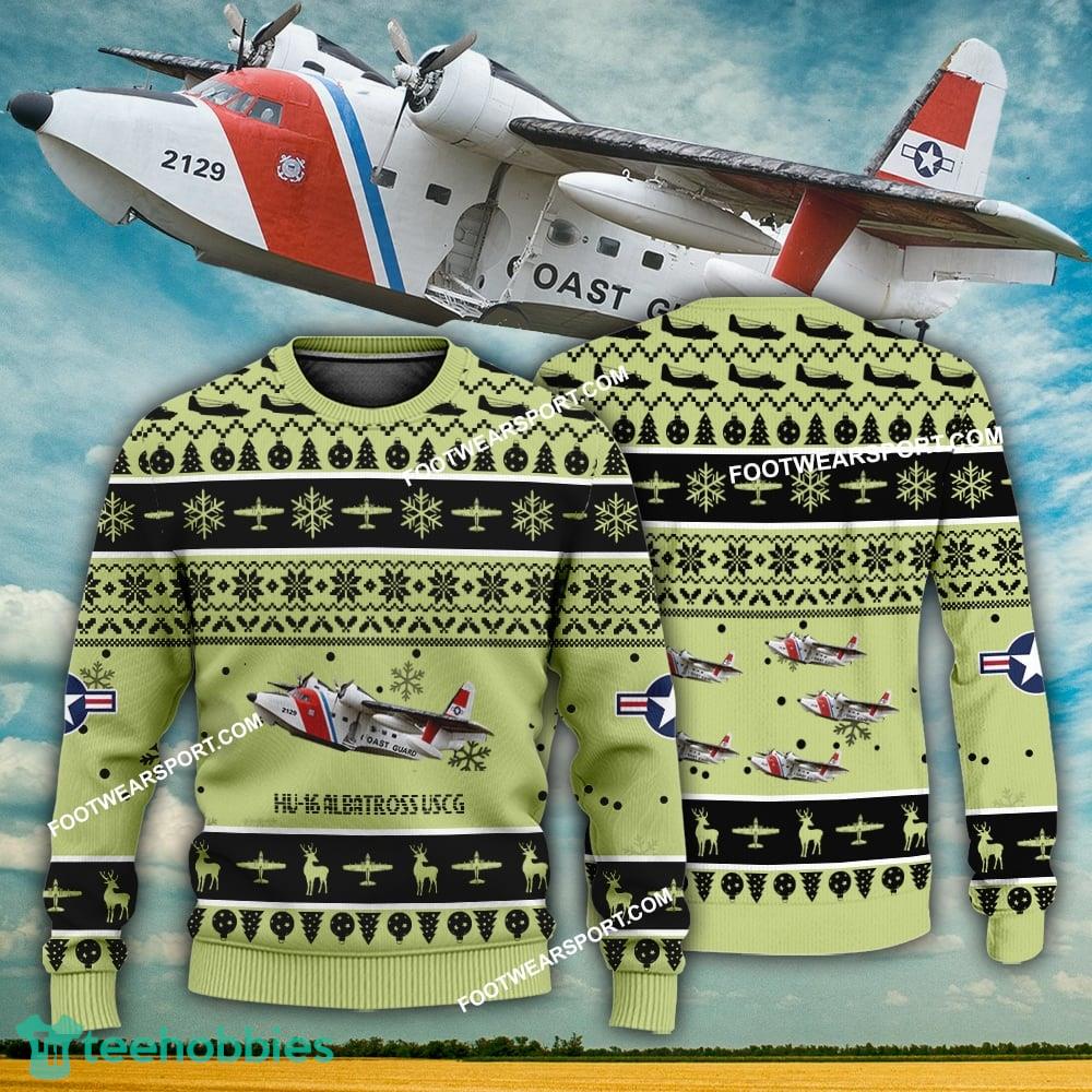 Aircraft Design HU-16 Albatross USCG HU16 Ugly Christmas 3D Sweater Gift Veteran