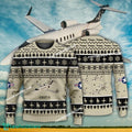 Aircraft Design Learjet 45 Ugly Christmas 3D Sweater Gift Veteran