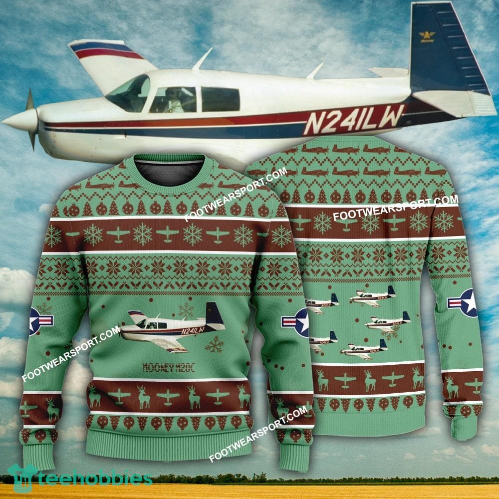 Aircraft Design Mooney M20C Ugly Christmas 3D Sweater Gift Veteran