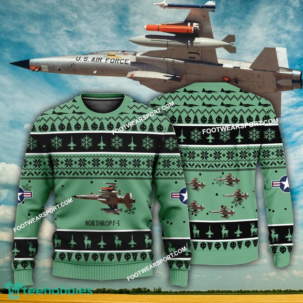 Aircraft Design Northrop F-5 F5 Ugly Christmas US Navy 3D Sweater Gift Veteran