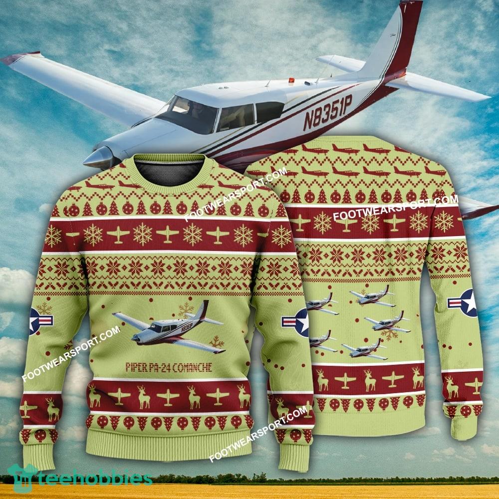 Aircraft Design Piper PA-24 Comanche PA24 Ugly Christmas 3D Sweater Gift Veteran