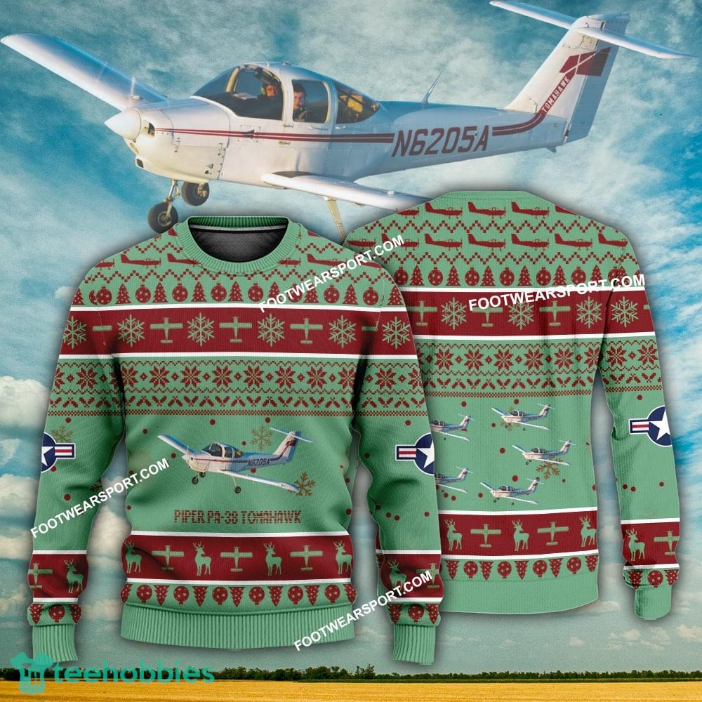 Aircraft Design Piper PA-38 Tomahawk PA38 Ugly Christmas 3D Sweater Gift Veteran