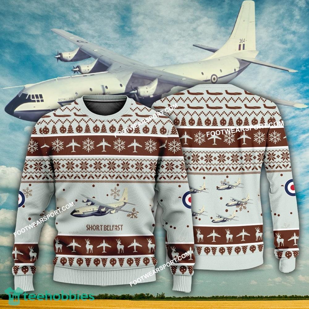 Aircraft Design Short Belfast Ugly Christmas 3D Sweater Gift Veteran