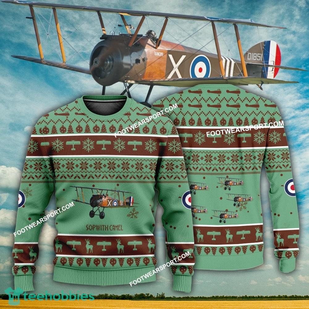 Aircraft Design Sopwith Camel Ugly Christmas 3D Sweater Gift Veteran