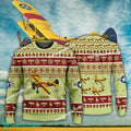 Aircraft Design Stearman Ugly Christmas 3D Sweater Gift Veteran