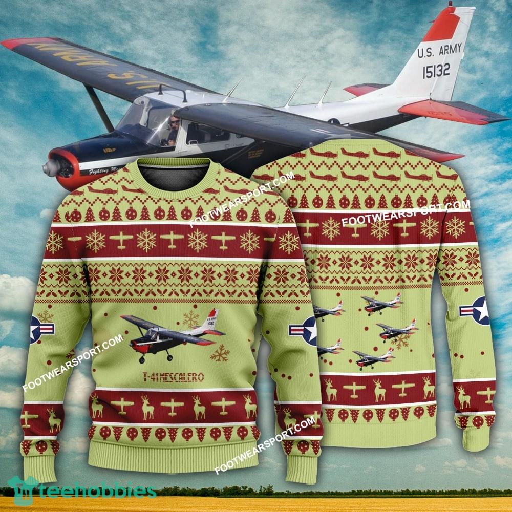 Aircraft Design T-41 Mescalero T41 Ugly Christmas US Air Force 3D Sweater Gift Veteran