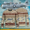 Aircraft Design T-6 Texan T6 Ugly Christmas US Army 3D Sweater Gift Veteran
