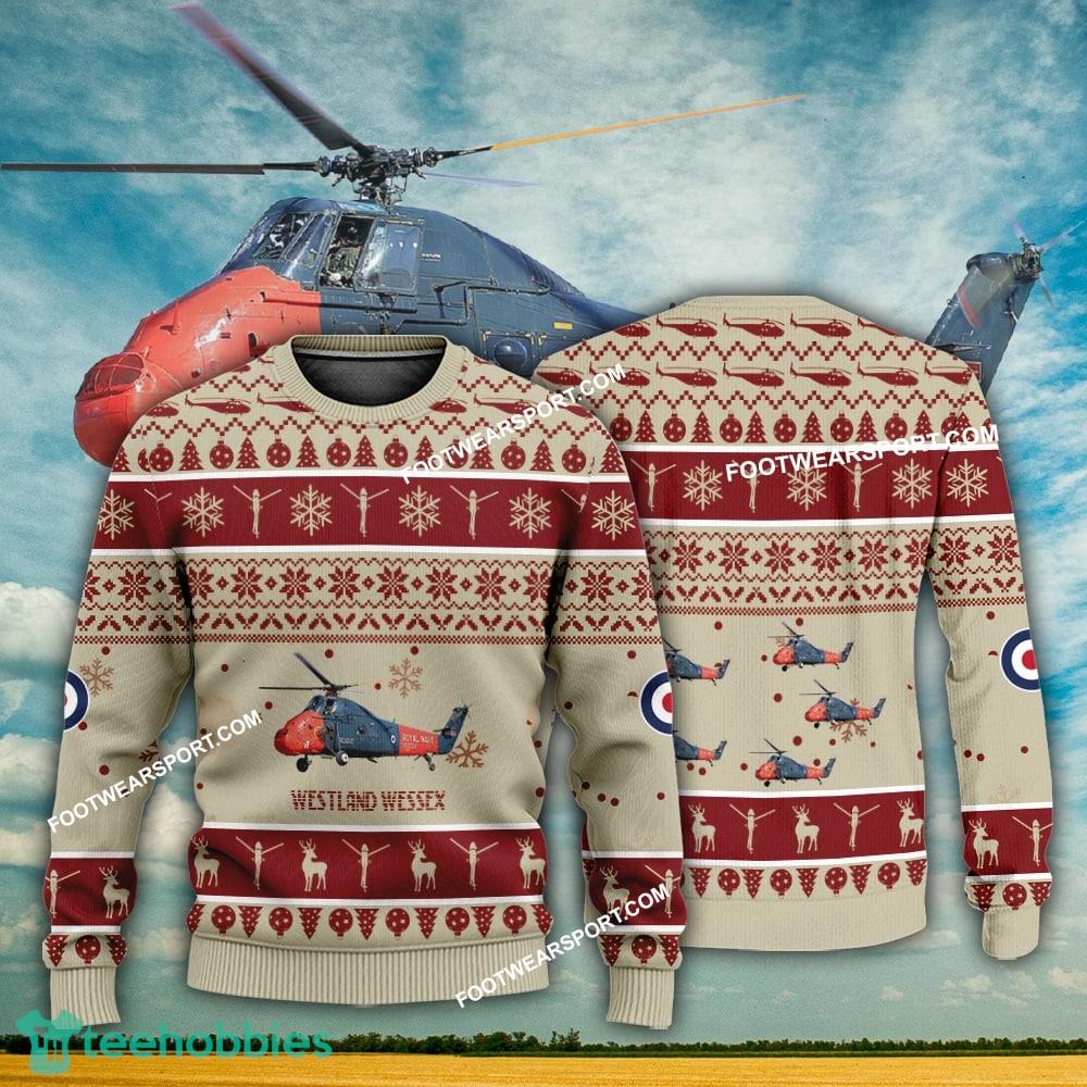 Aircraft Design Westland Wessex Ugly Christmas 3D Sweater Gift Veteran