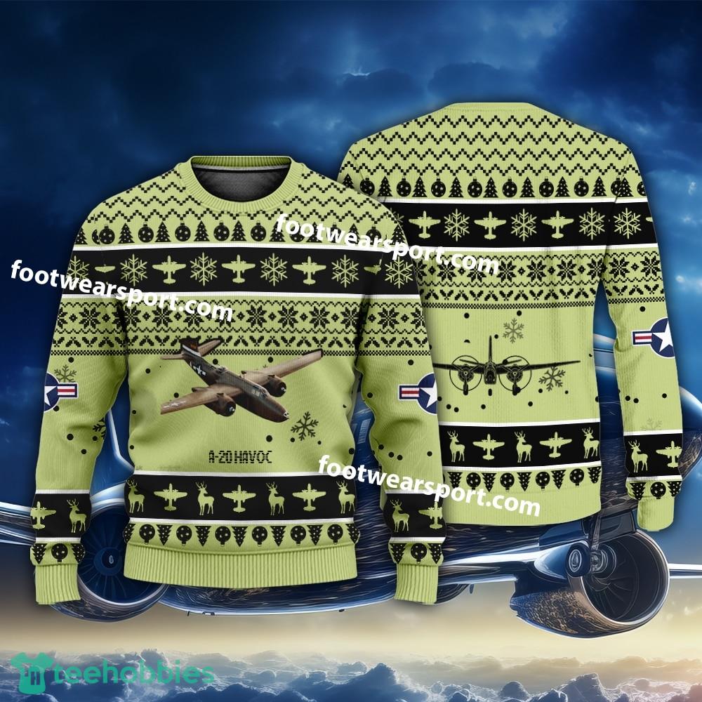 Aircraft Drawing A-20 Havoc A20 US Army Christmas 3D Sweater Gift For Adult