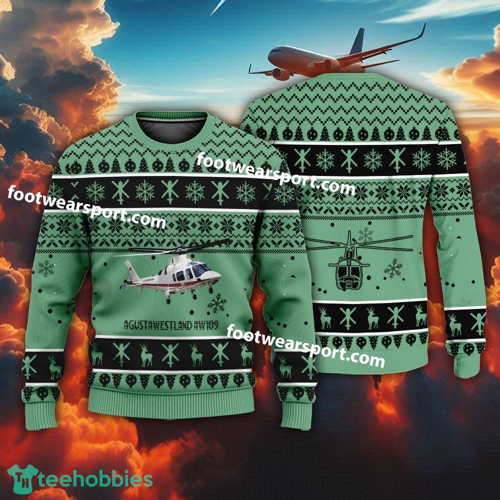 Aircraft Drawing AgustaWestland AW109 Christmas Sweater Gift Veteran