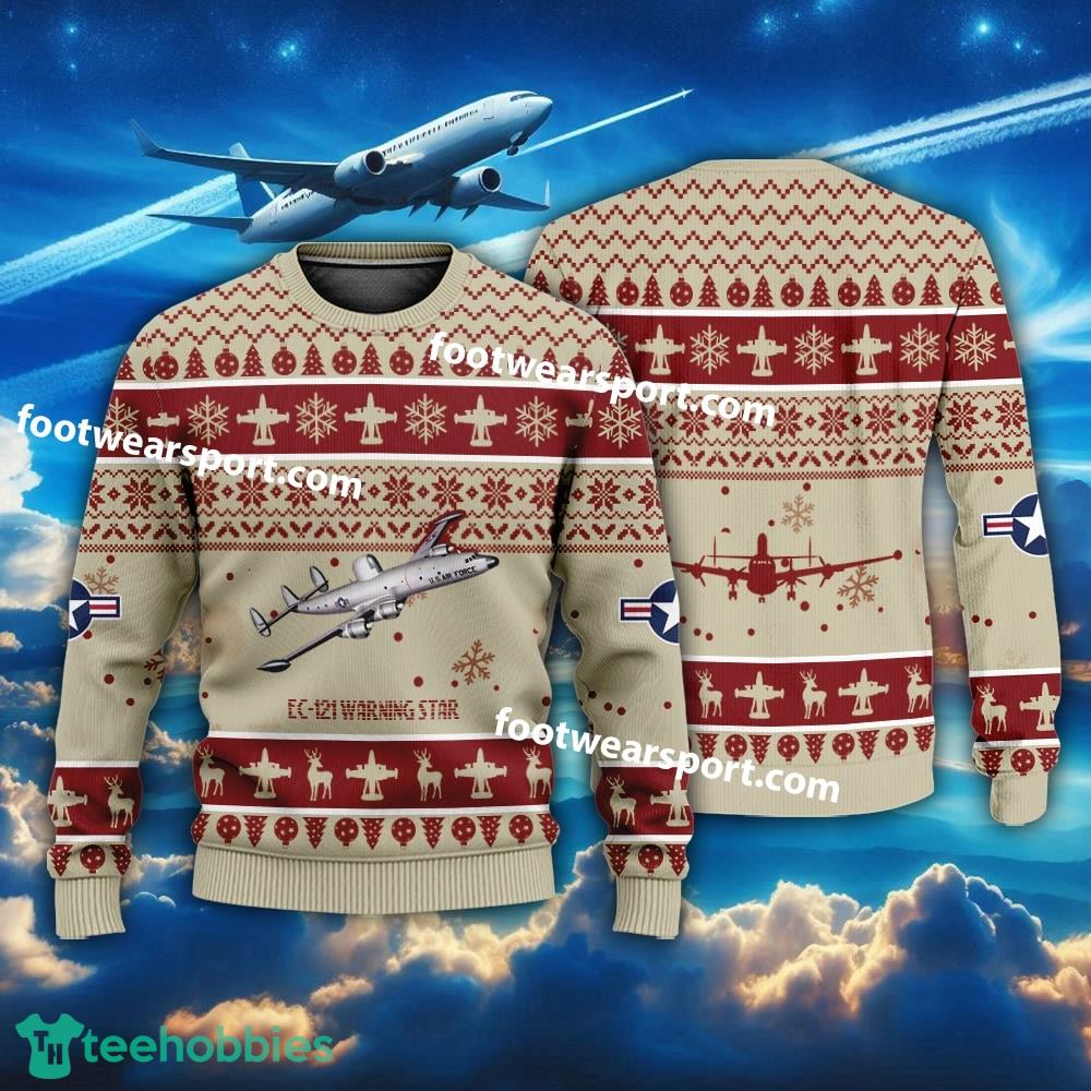 Aircraft Drawing EC-121 Warning Star EC121 US Air Force Christmas Sweater Gift Christmas