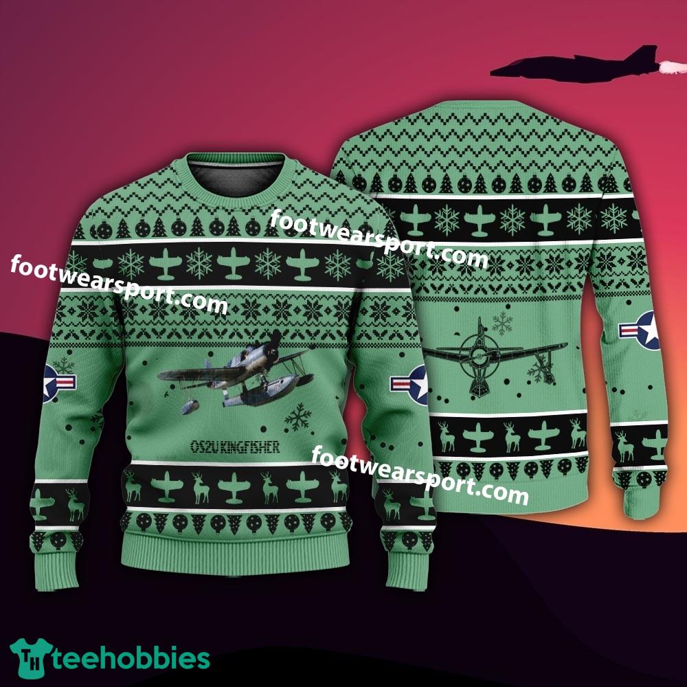 Aircraft OS2U Kingfisher US Navy Xmas Sweater AOP Gift Holidays