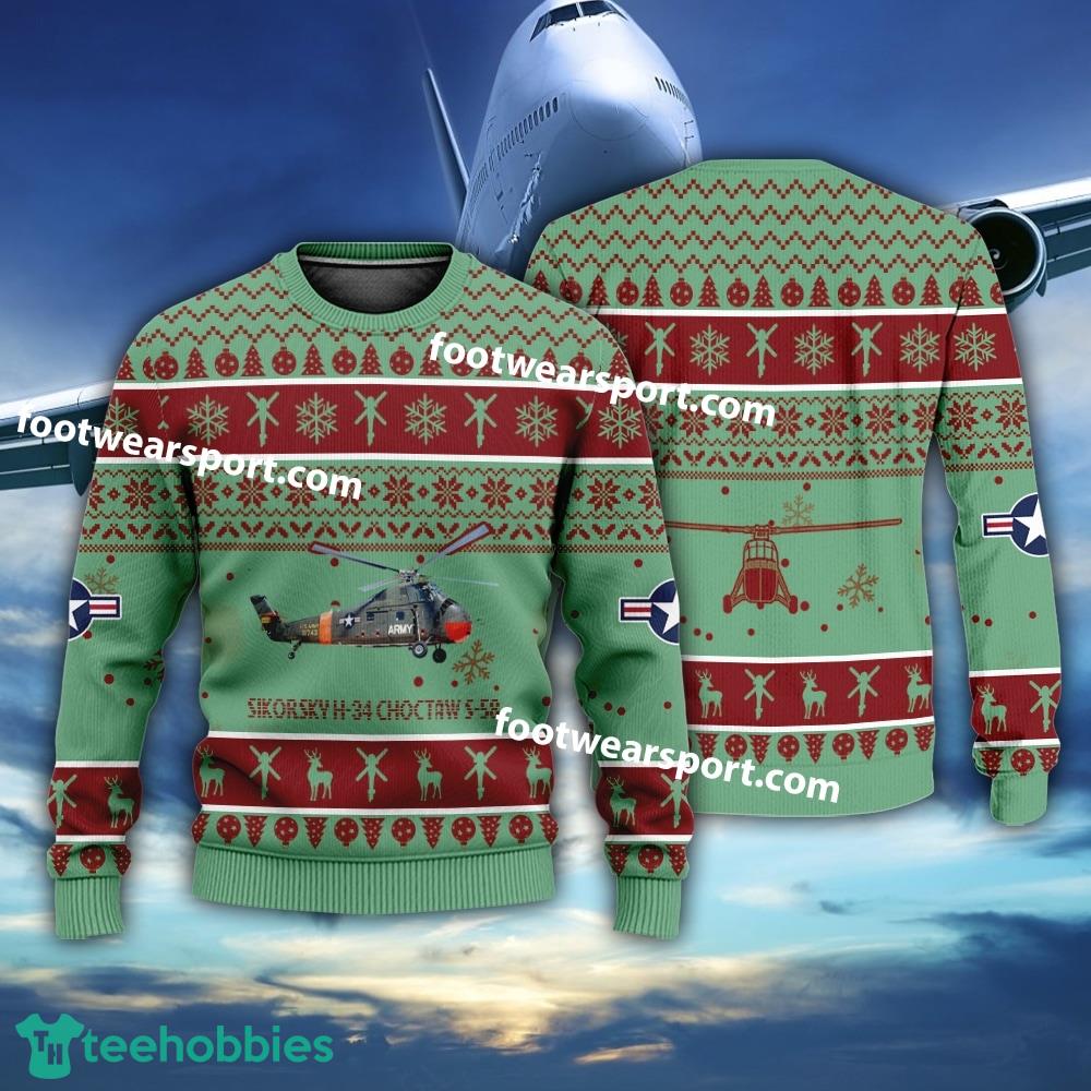 Aircraft Sikorsky H-34 Choctaw S-58 UH-34 UH34 S58 US Army Christmas Sweater For Men Women