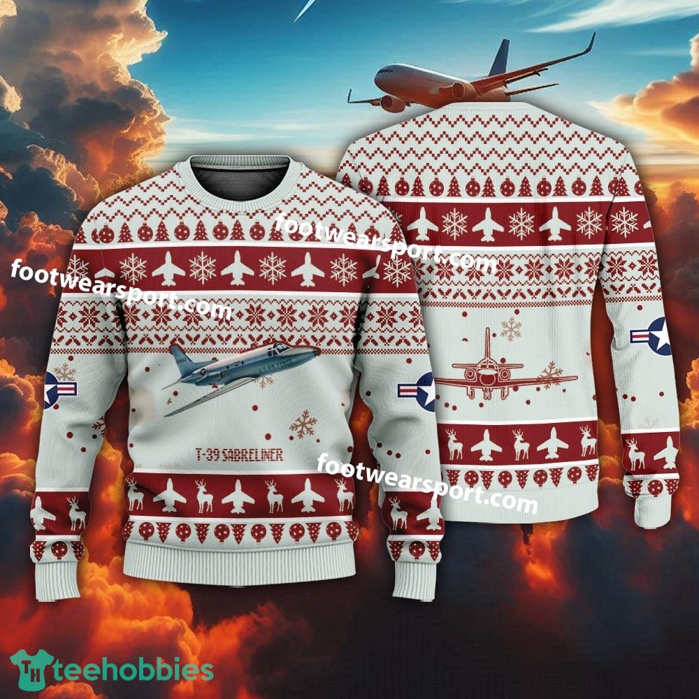 Aircraft T-39 Sabreliner T39 US Air Force Christmas Sweater Gift Veteran