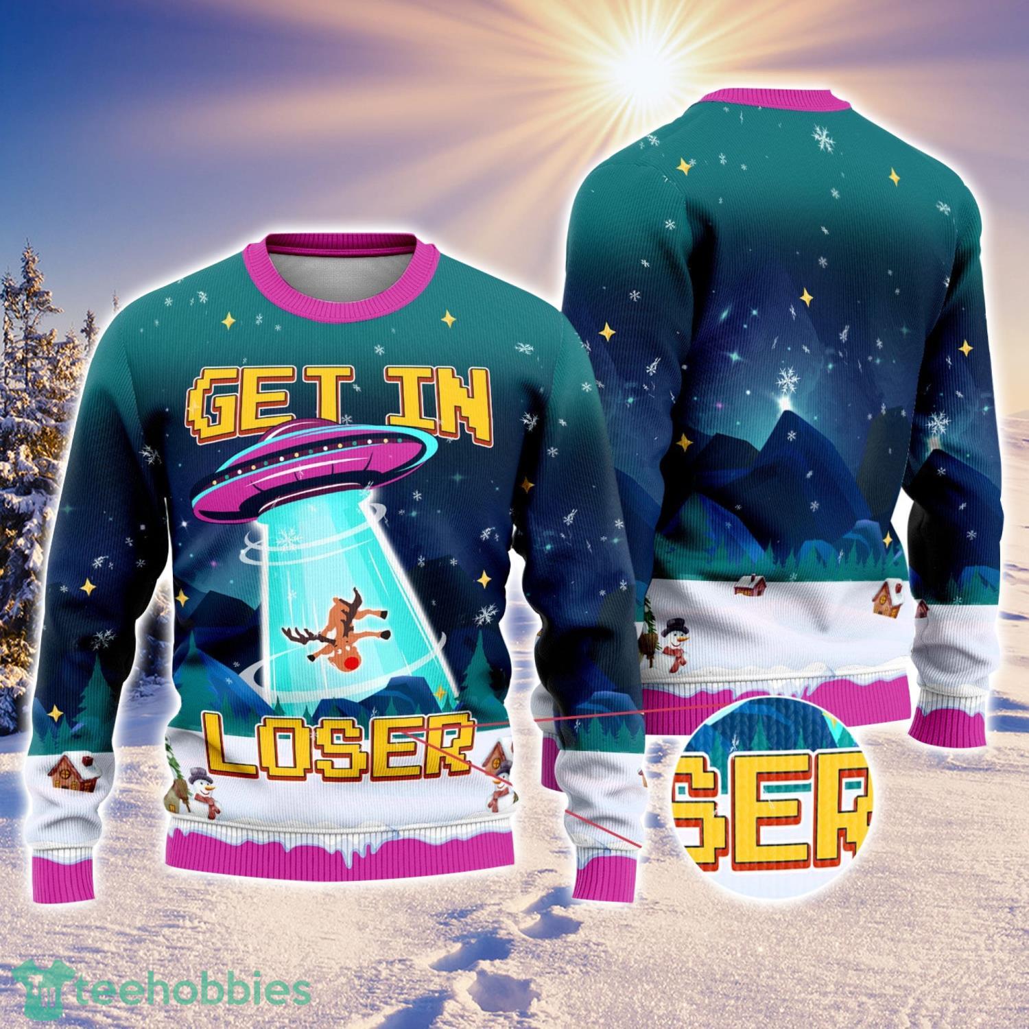 Aliens Get In Loser Ugly Sweater Xmas Vacation Gift Ugly Christmas Sweater Holiday Gift
