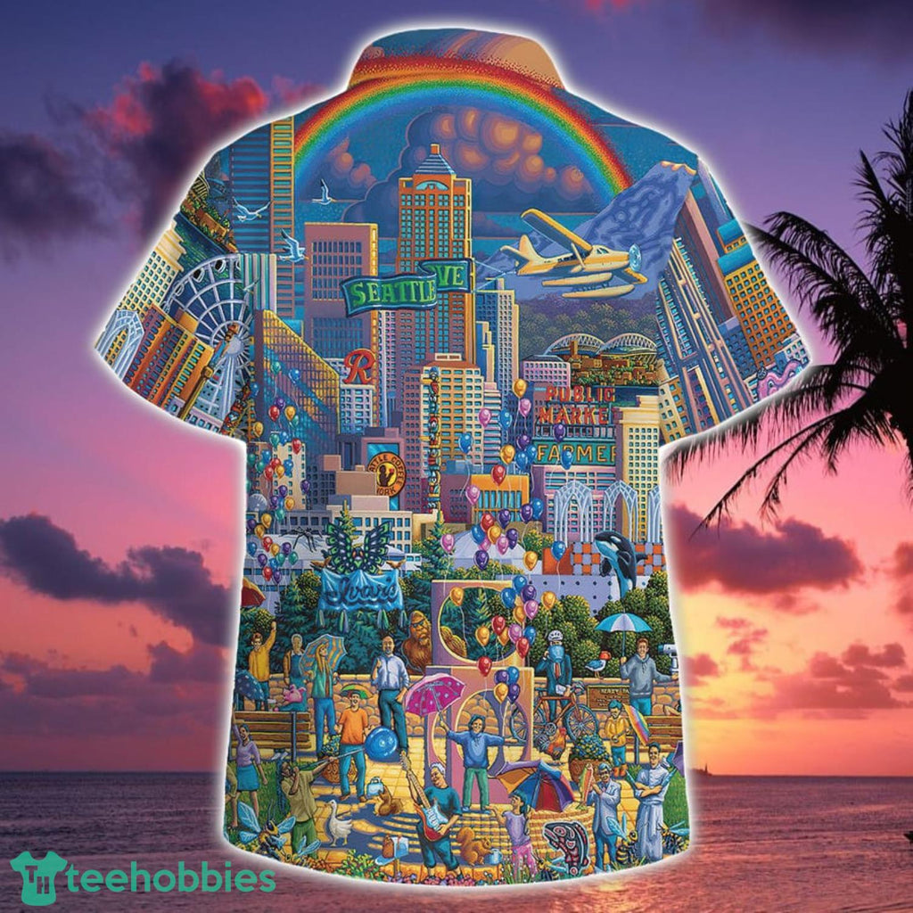 Amazing Seattle City Hawaiian Shirt Botton Beach Shirt