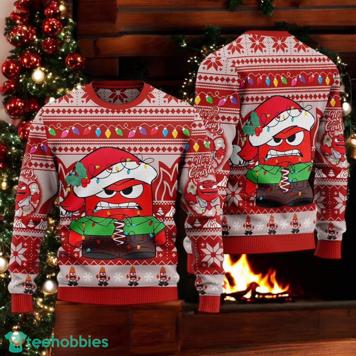 Anger Angry Ugly Christmas Sweater Inside Out 2 Anger Emotion