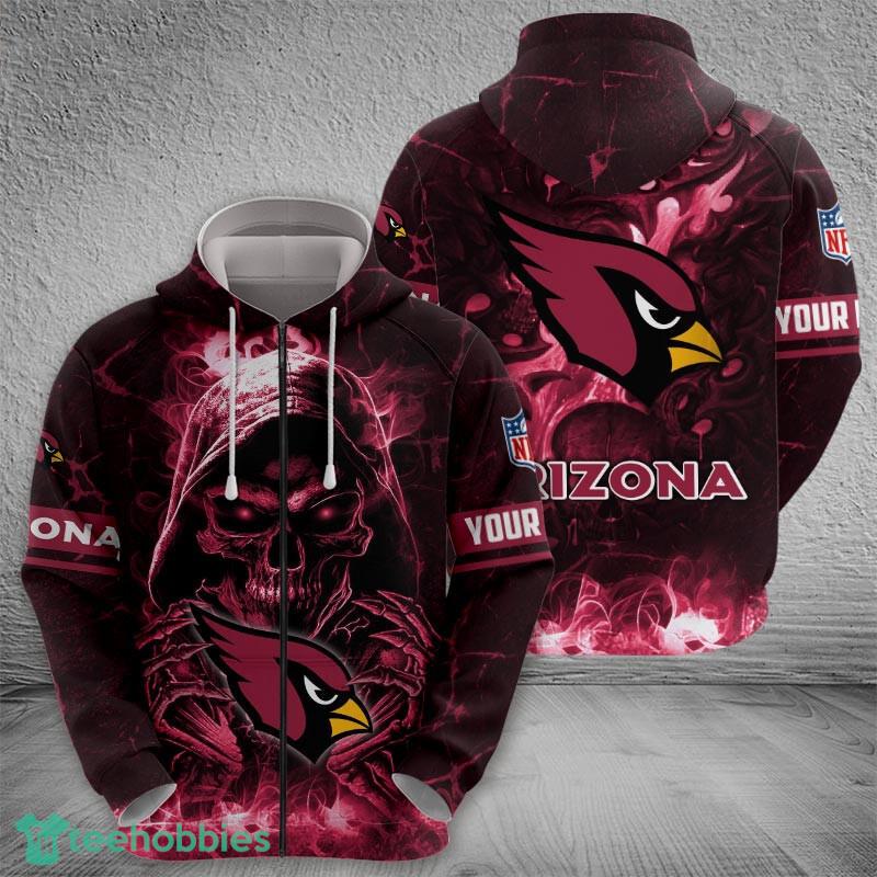 Arizona Cardinals Fire Skull Apparel Halloween 3D Hoodie For Men Women