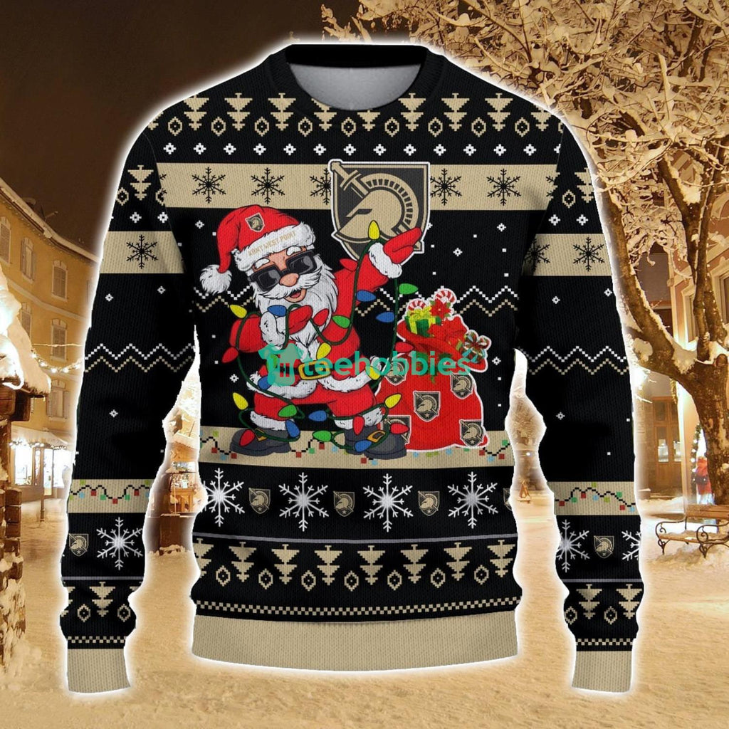 Army Black Knights Santa Claus Ugly Christmas Sweater All Printed Sweater For Fans Gift Ideas