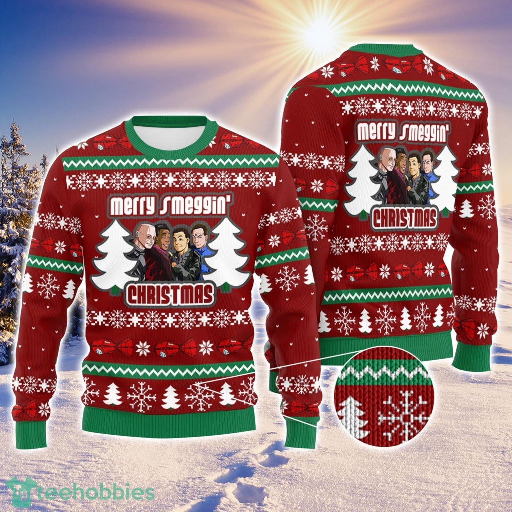 Arnold Rimmer Kryten Dave Lister Cat Sweater Red Dwarf Ugly Christmas Sweater Holiday Gift