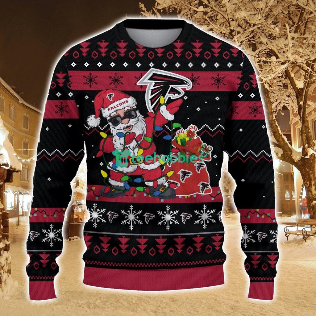 Atlanta Falcons Santa Claus Ugly Christmas Sweater All Printed Sweater For Fans Gift Ideas