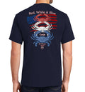 Men's Red White & Blue Crab Short Sleeve Navy Cotton Unisex , , , Long Sleeve Tee
