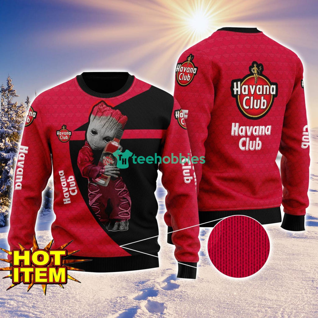 Baby Groot Hug Havana Club Ugly Christmas 3D Sweater All Over Print