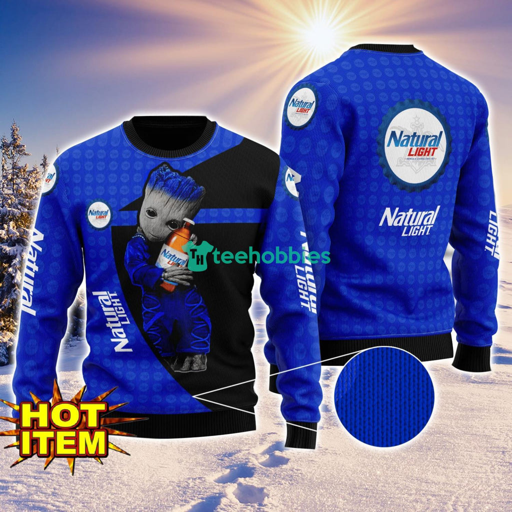Baby Groot Hug Natural Light Ugly Christmas 3D Sweater All Over Print