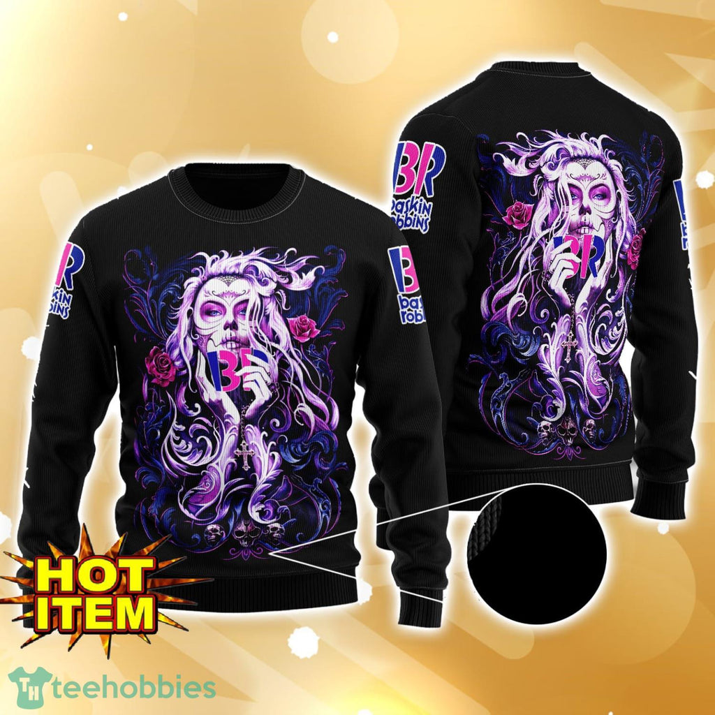 Baskin Robbins Tattoo Girl 3D Ugly Christmas Sweater For Men And Women