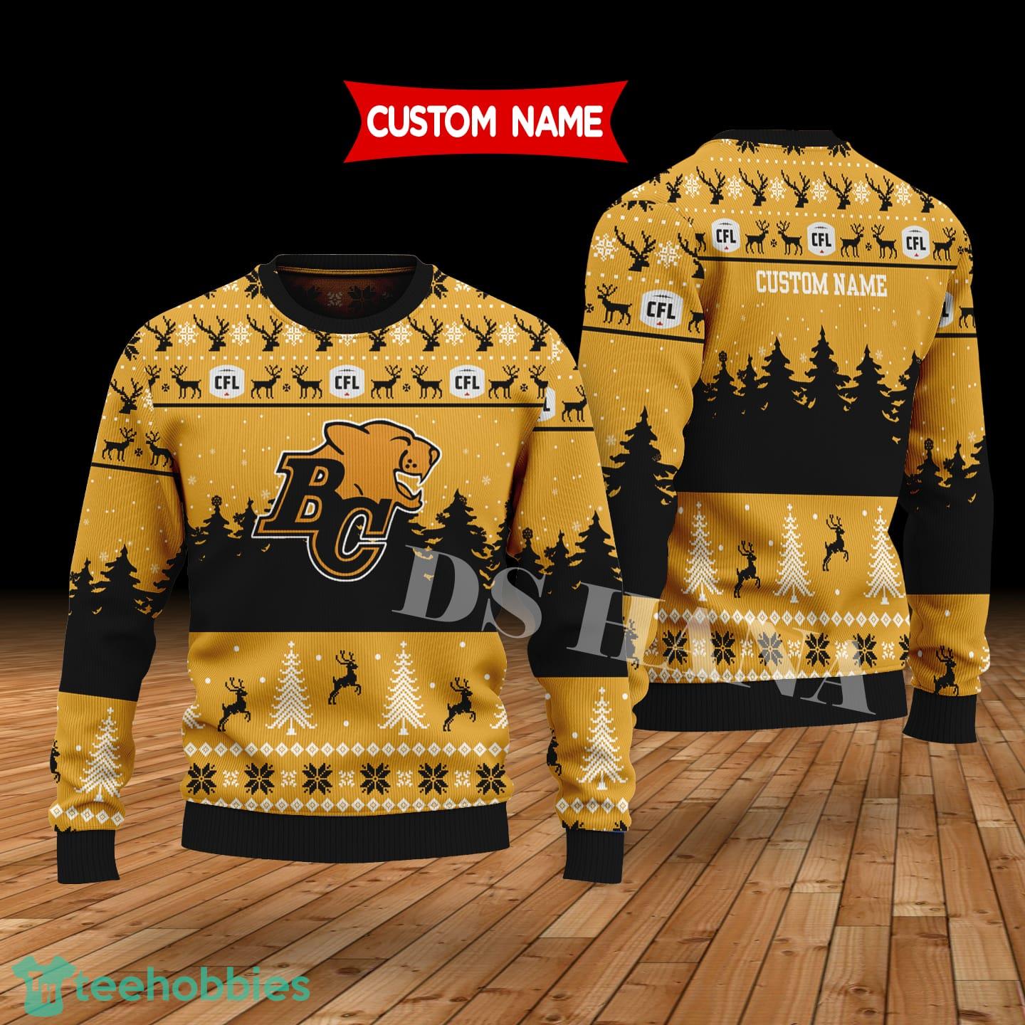 BC Lions Custom Name Merry Xmas Sweater For Soccer Sport Team’s Fans Sweater