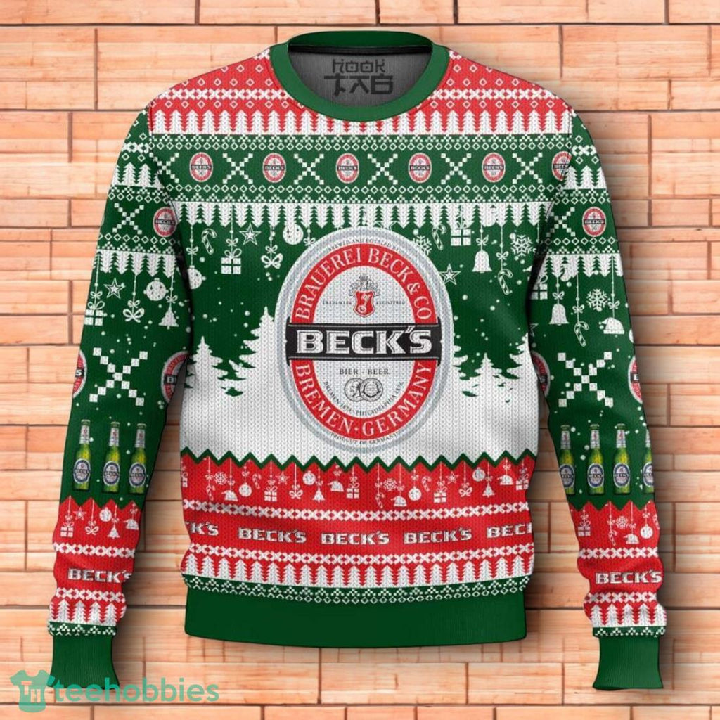 Beck’s German Beer Ugly Christmas Sweater 3D Design For Men Women