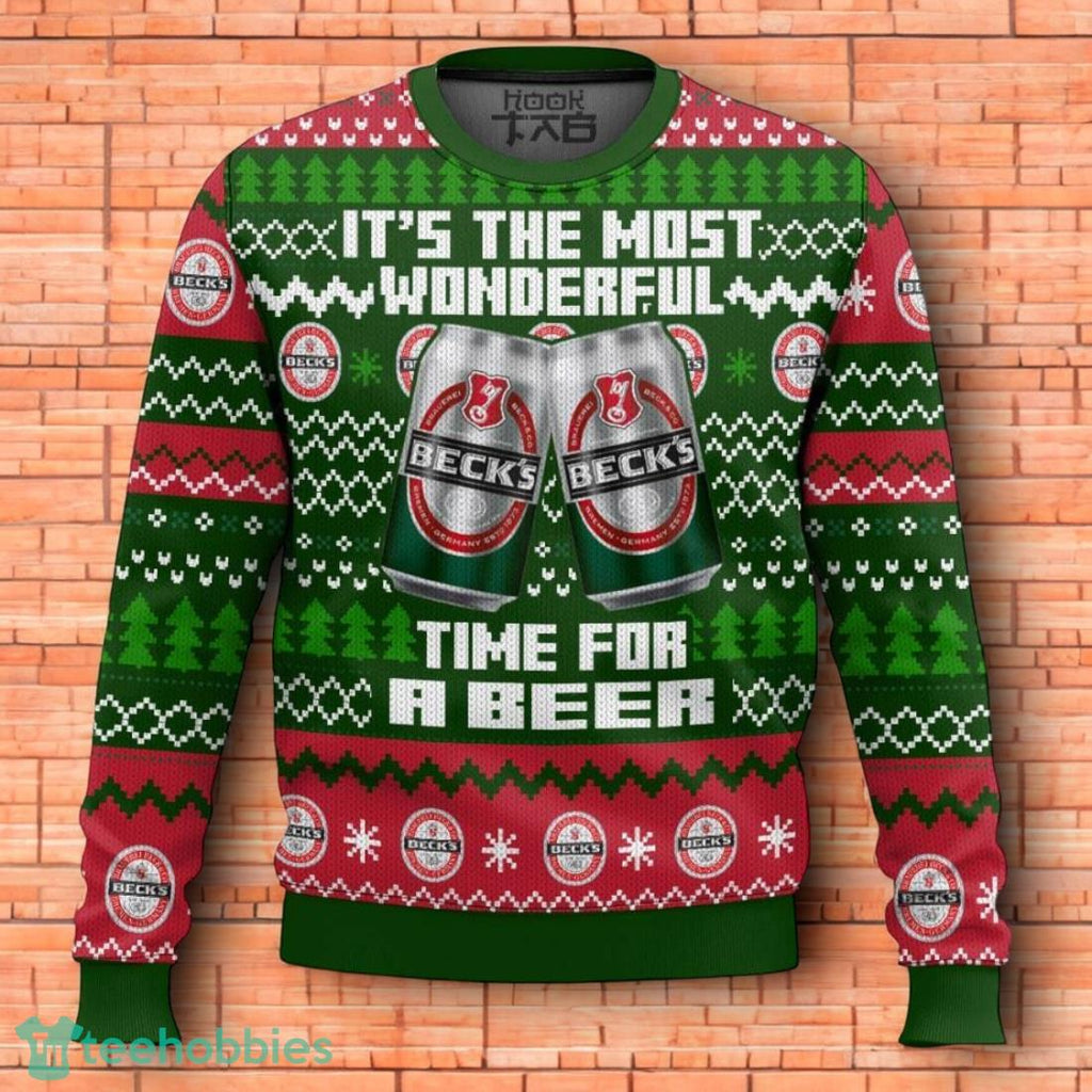Beck’s It’s The Most Wonderful Time For A Beer Ugly Christmas Sweater 3D Design For Men Women