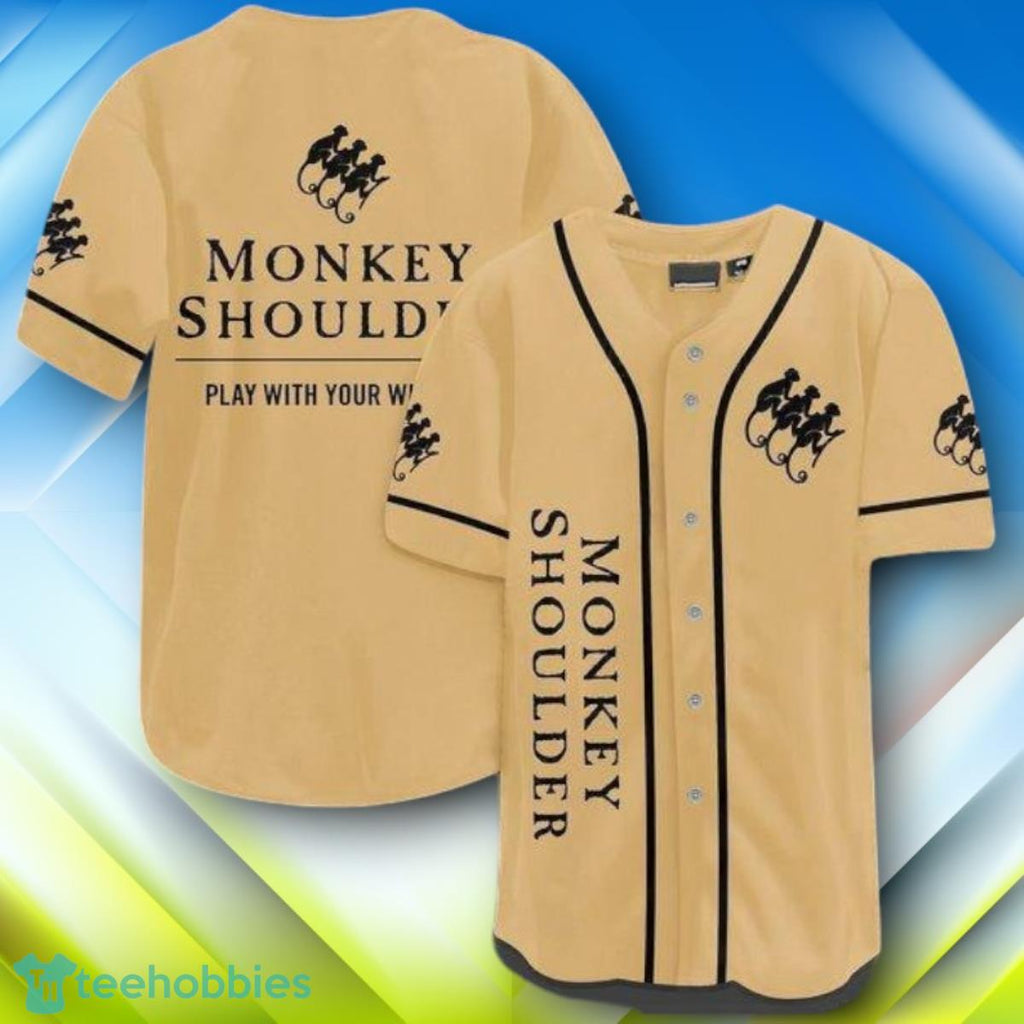 Beige Monkey Shoulder Whiskey Halloween Baseball Jersey Style Gift