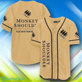 Beige Monkey Shoulder Whiskey Halloween Baseball Jersey Style Gift